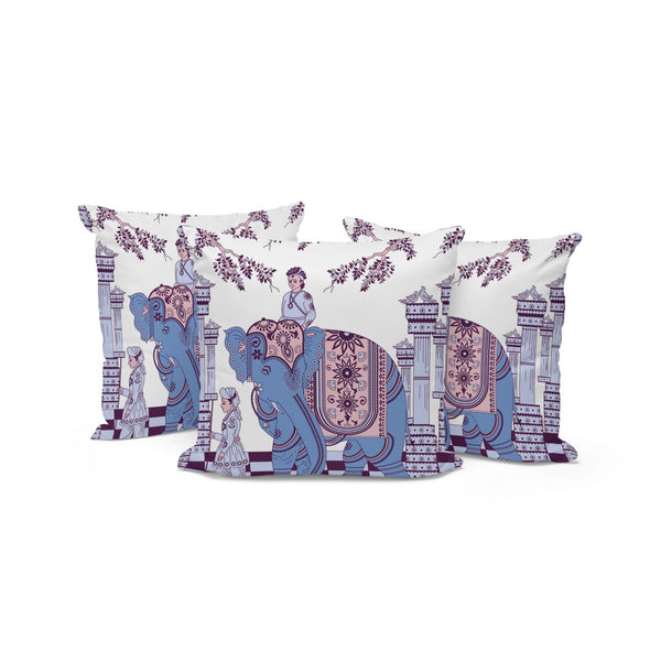 HomeRoots Set of Three Vibrant Elephant Floral Throw Pillows – Stylish 16" Indoor/Outdoor Cushions for Home Decor 535977