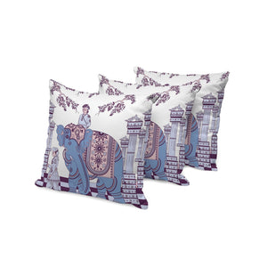 HomeRoots Set of Three Vibrant Elephant Floral Throw Pillows – Stylish 16" Indoor/Outdoor Cushions for Home Decor 535977