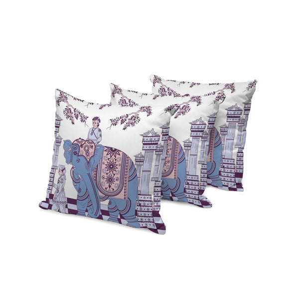 HomeRoots Set of Three Vibrant Elephant Floral Throw Pillows – Stylish 16" Indoor/Outdoor Cushions for Home Decor 535977