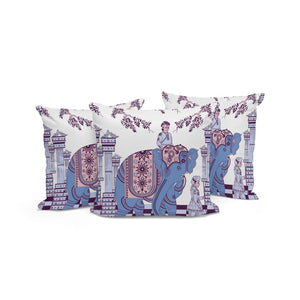 HomeRoots Set of Three Vibrant Elephant Floral Throw Pillows – Stylish 16" Indoor/Outdoor Cushions for Home Decor 535977