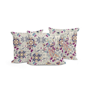 HomeRoots Set of Three 16" Pink & White Peacock Throw Pillows - Indoor/Outdoor Comfort with Charming Style 535991