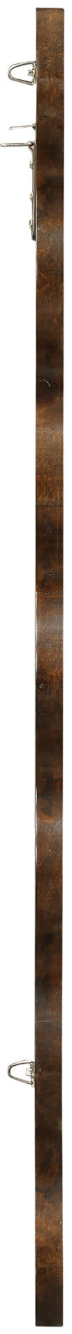 Meridian Furniture Vassa Burl Veneer Wall Mirror Art Deco Sculptural Frame Wood Grain Living Room Decor Brown 535Brown-M