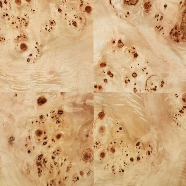 Meridian Furniture Vassa Art Deco Burl Veneer End Table with Sculptural Swirl Grain for Elegant Living Rooms Natural 535Natural-ET