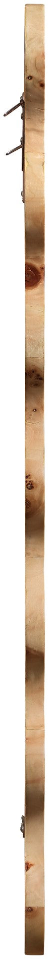 Meridian Furniture Vassa Burl Veneer Wall Mirror Art Deco Sculptural Frame Wood Grain Living Room Decor Natural 535Natural-M