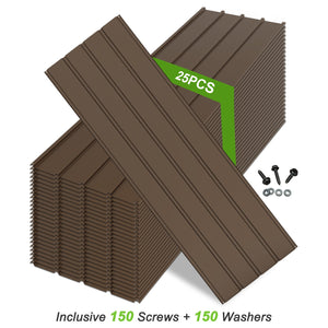 English Elm 25 Pcs Metal Roofing Panels - Durable Galvanized Panels For Patios, Sheds, Gazebos & More! W1859P387332