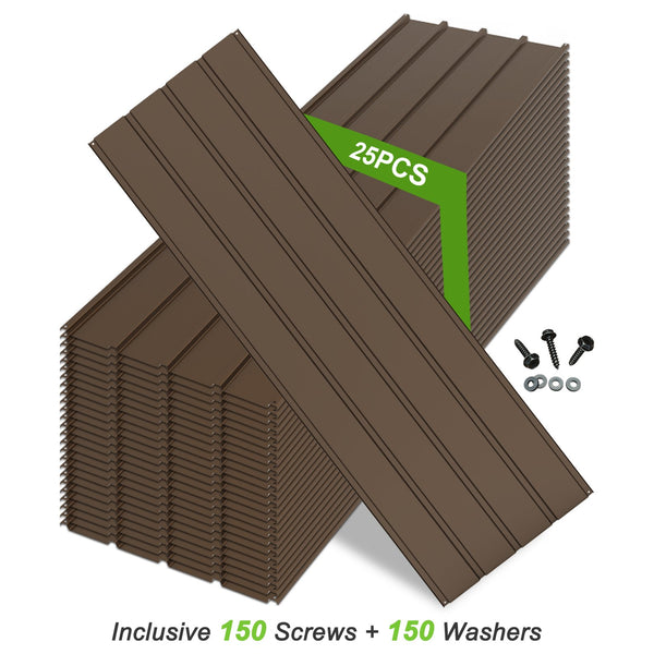 English Elm 25 Pcs Metal Roofing Panels - Durable Galvanized Panels For Patios, Sheds, Gazebos & More! W1859P387332