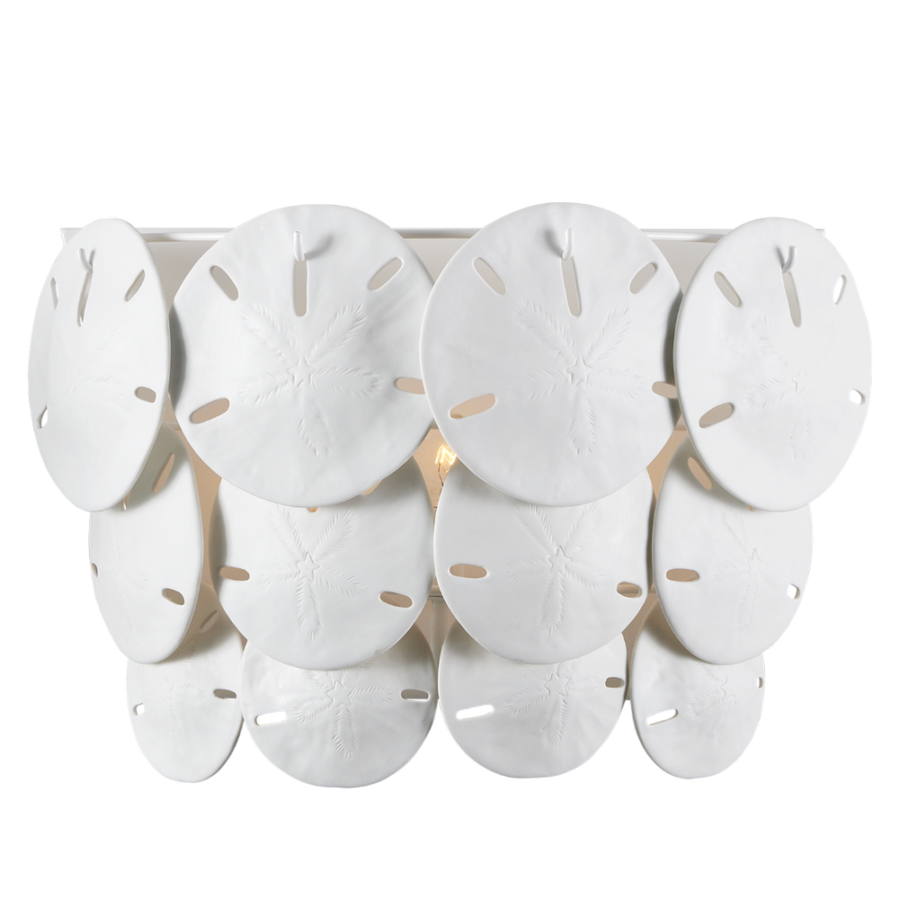 Tulum Coastal White Wall Sconce by Marjorie Skouras - Elegant Bone China Design for Ocean Views