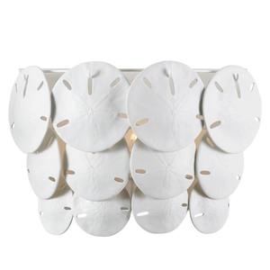 Tulum Coastal White Wall Sconce by Marjorie Skouras - Elegant Bone China Design for Ocean Views