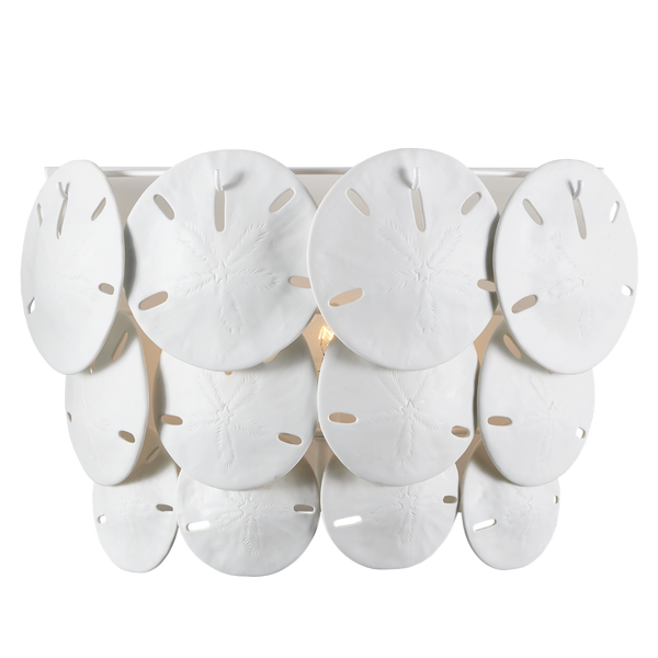 Tulum Coastal White Wall Sconce by Marjorie Skouras - Elegant Bone China Design for Ocean Views