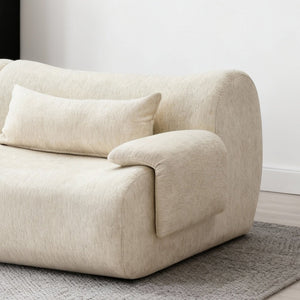 English Elm Boneless Curved Sofa with Chaise High Density Foam Three Seat Modern Living Room W3728S00005
