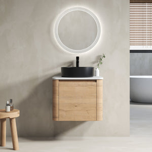 English Elm 24'' Wall-Mounted Bathroom Vanity With Ceramic Sink, Soft-Close Door & Space-Saving Design For Elegance W999S00393