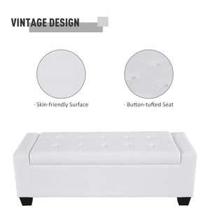 English Elm Faux Leather Tufted Storage Bench with Soft Close Lid for Bedroom or Entryway T3971P383396