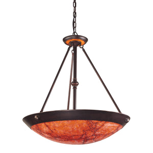 Diamante 24'' Wide 5-Light Pendant - Dark Rust with Autumn Sunset Crackled Glass 536-5DR-ASC Elk Lighting