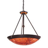 Diamante 24'' Wide 5-Light Pendant - Dark Rust with Autumn Sunset Crackled Glass 536-5DR-ASC Elk Lighting