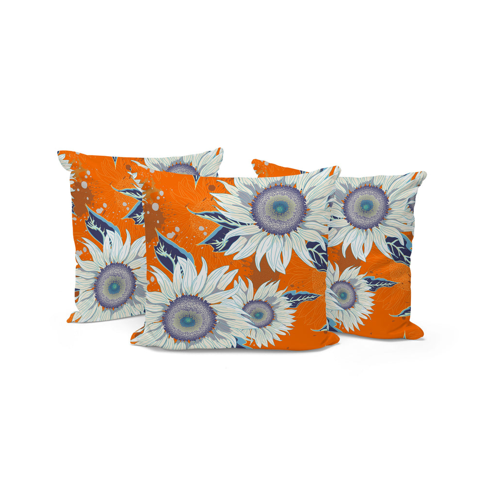 Homeroots Set Of Three 16" X 16" Red And White Blown Seam Floral Indoor Outdoor Throw Pillow  Polyester 536010