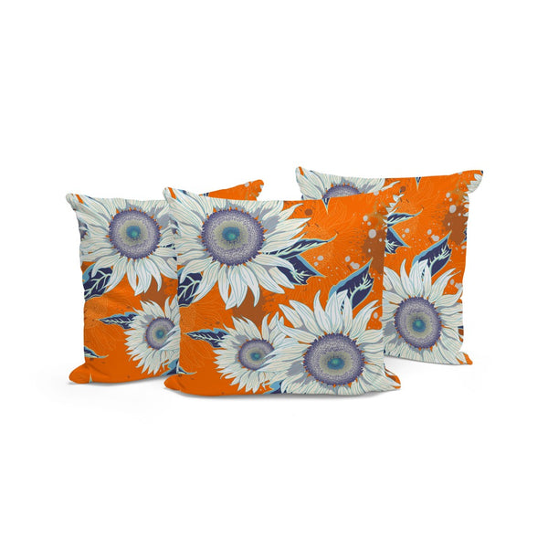 HomeRoots Set of Three 16" Red & White Floral Throw Pillows - Stylish Indoor/Outdoor Cushions for Any Space 536010