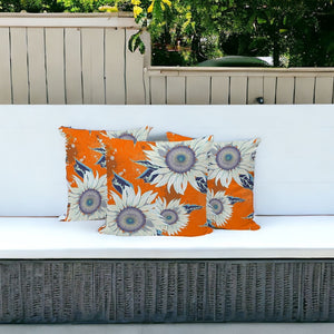 HomeRoots Set of Three 16" Red & White Floral Throw Pillows - Stylish Indoor/Outdoor Cushions for Any Space 536010