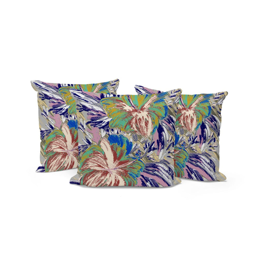 HomeRoots Set of Three 16" Floral Green and White Throw Pillows for Indoor and Outdoor Comfort & Style 536033