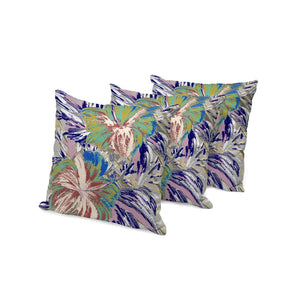 HomeRoots Set of Three 16" Floral Green and White Throw Pillows for Indoor and Outdoor Comfort & Style 536033