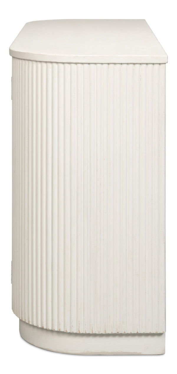 Sarreid Halle Antique White Demilune Table - Elegant Pine Entryway Furniture For Timeless Home Decor White  53605-3