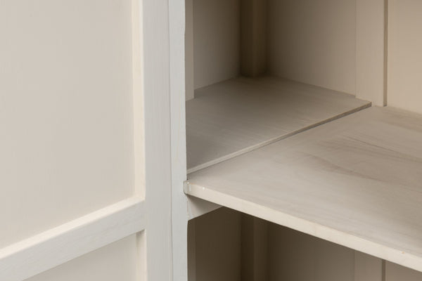 Sarreid Halle Antique White Demilune Table - Elegant Pine Entryway Furniture For Timeless Home Decor White  53605-3