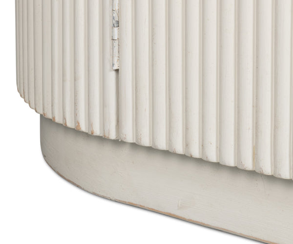 Sarreid Halle Antique White Demilune Table - Elegant Pine Entryway Furniture For Timeless Home Decor White  53605-3