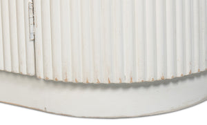 Sarreid Halle Antique White Demilune Table - Elegant Pine Entryway Furniture For Timeless Home Decor White  53605-3