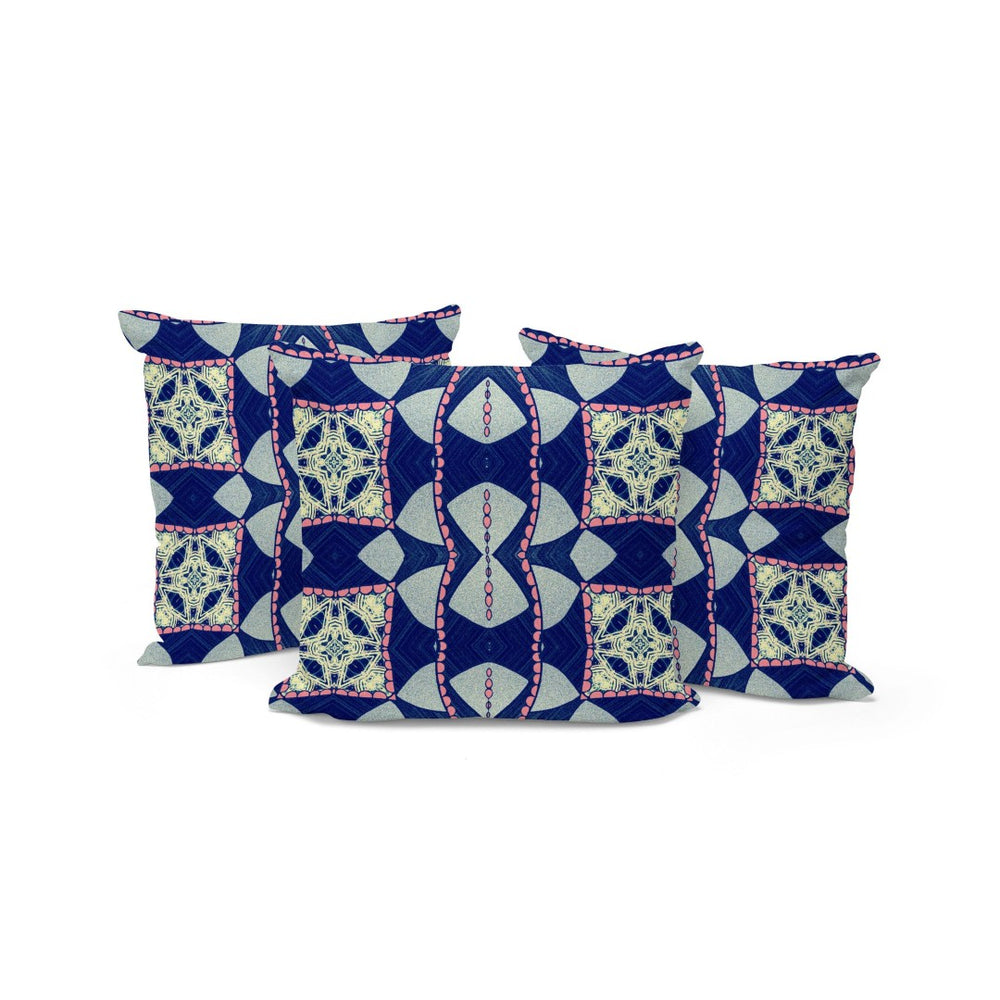 HomeRoots Set of Three 16" x 16" Colorful Blown Seam Throw Pillows for Indoor & Outdoor Stylish Decor 536070