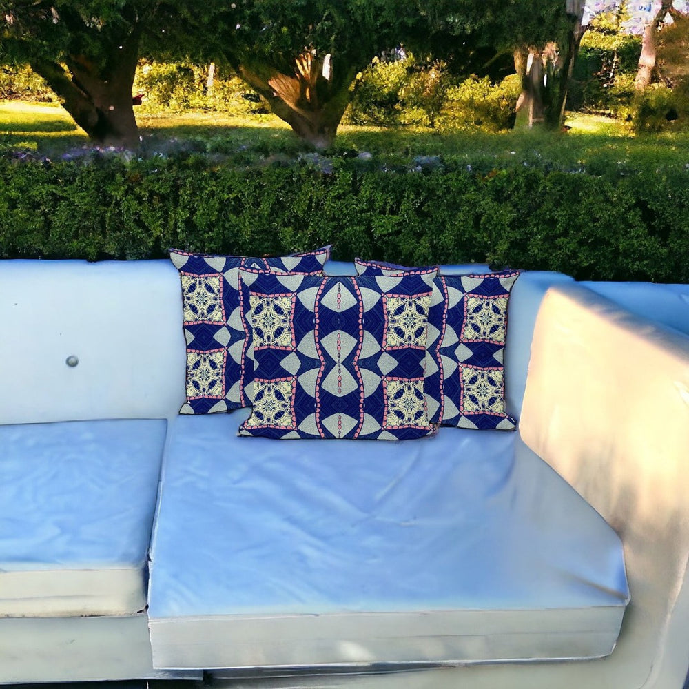 HomeRoots Set of Three 16" x 16" Colorful Blown Seam Throw Pillows for Indoor & Outdoor Stylish Decor 536070