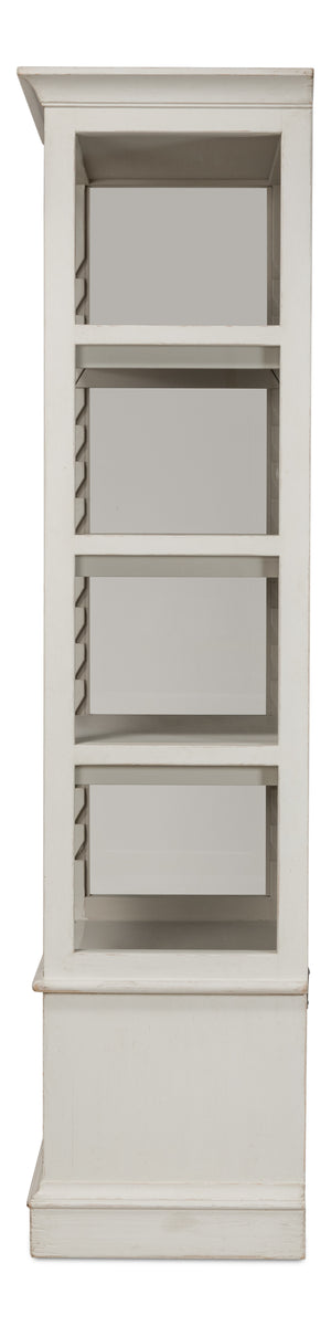 Sarreid Zoey Bookcase - Elegant Antique White Pine Finish For Stylish Storage And Home Decor Solutions White  53608-3