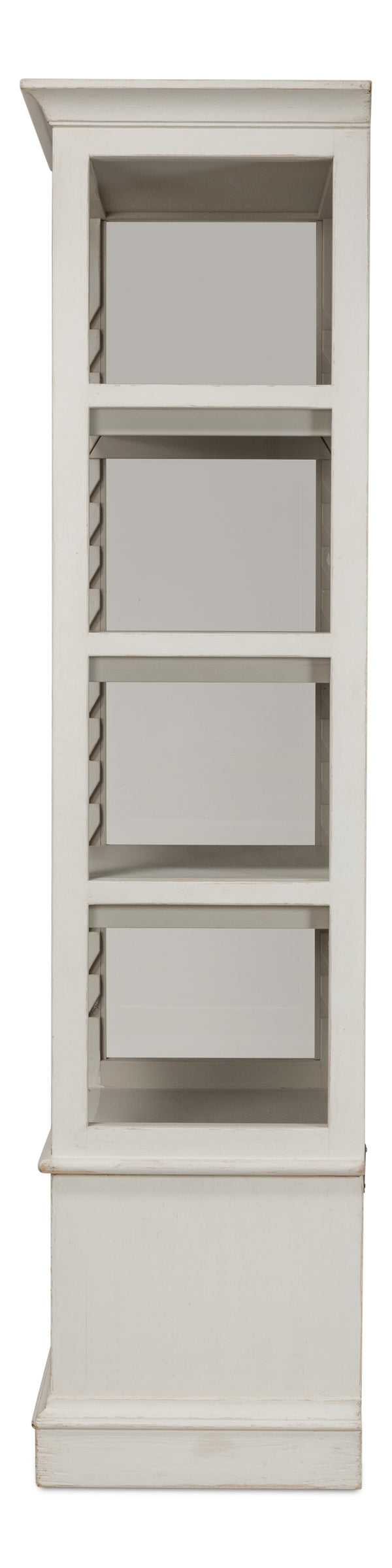 Sarreid Zoey Bookcase - Elegant Antique White Pine Finish For Stylish Storage And Home Decor Solutions White  53608-3