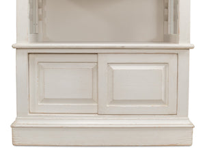 Sarreid Zoey Bookcase - Elegant Antique White Pine Finish For Stylish Storage And Home Decor Solutions White  53608-3