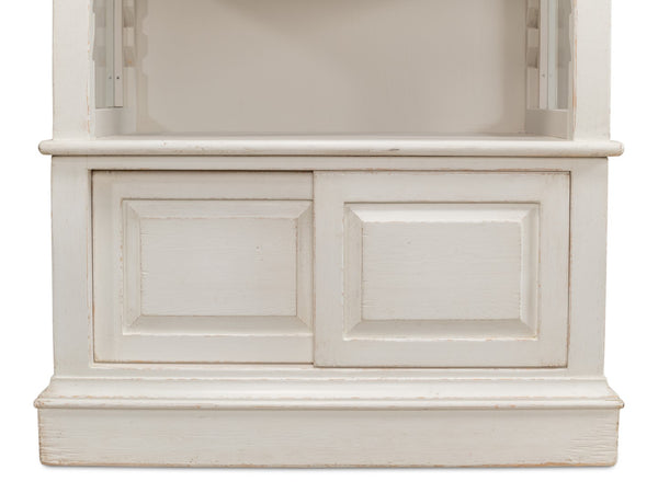 Sarreid Zoey Bookcase - Elegant Antique White Pine Finish For Stylish Storage And Home Decor Solutions White  53608-3