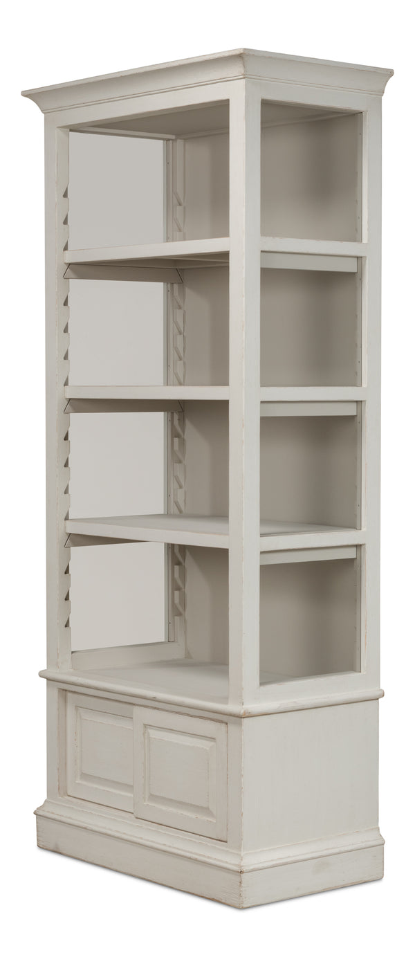 Sarreid Zoey Bookcase - Elegant Antique White Pine Finish For Stylish Storage And Home Decor Solutions White  53608-3