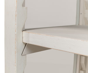 Sarreid Zoey Bookcase - Elegant Antique White Pine Finish For Stylish Storage And Home Decor Solutions White  53608-3
