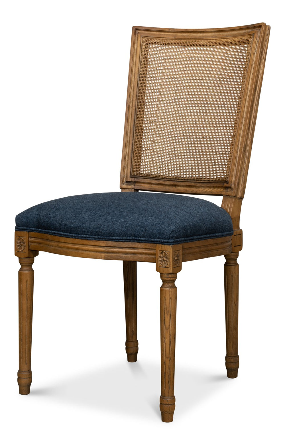 Sarreid Boyd Side Chair Set Of 2 - Stylish Blue Fabric Upholstery With Durable Solid Ash Frame Design Blue  53609