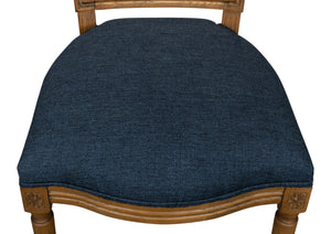 Sarreid Boyd Side Chair Set Of 2 - Stylish Blue Fabric Upholstery With Durable Solid Ash Frame Design Blue  53609