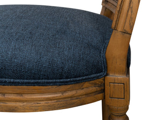 Sarreid Boyd Side Chair Set Of 2 - Stylish Blue Fabric Upholstery With Durable Solid Ash Frame Design Blue  53609