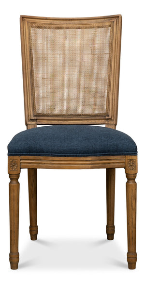 Sarreid Boyd Side Chair Set Of 2 - Stylish Blue Fabric Upholstery With Durable Solid Ash Frame Design Blue  53609