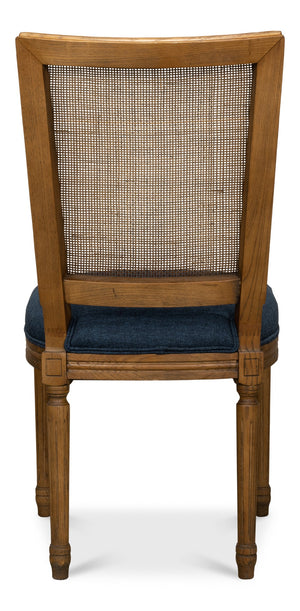Sarreid Boyd Side Chair Set Of 2 - Stylish Blue Fabric Upholstery With Durable Solid Ash Frame Design Blue  53609