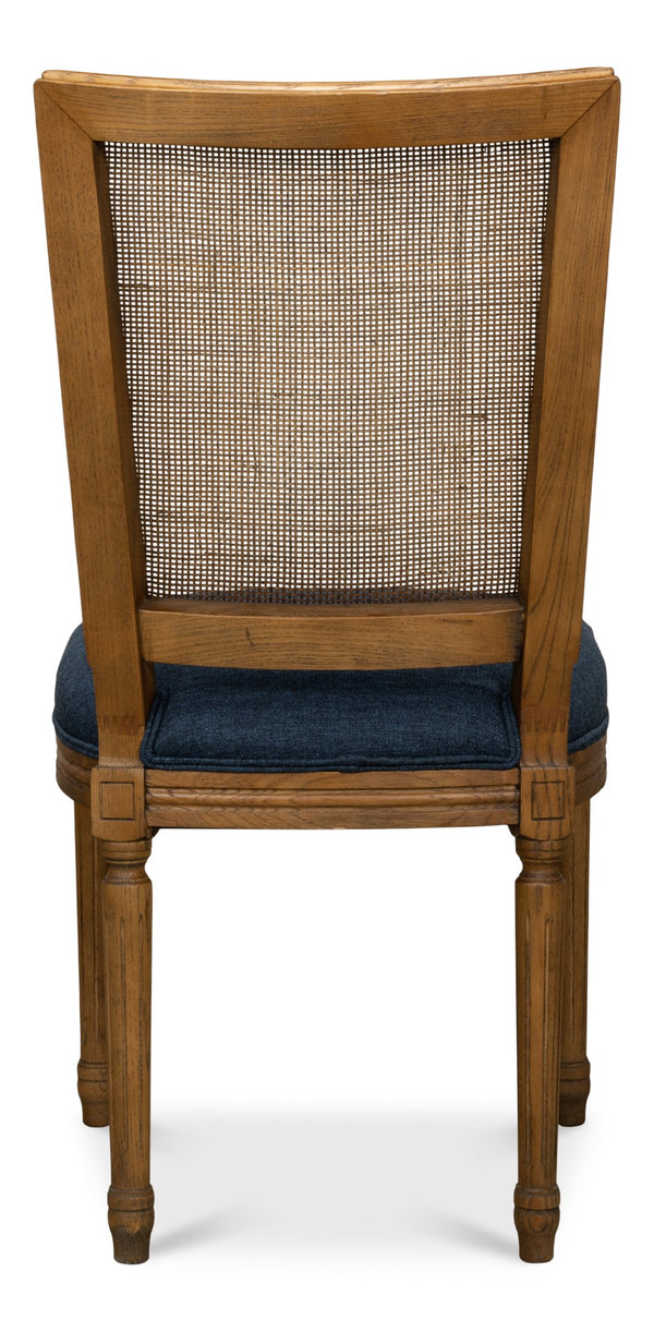 Sarreid Boyd Side Chair Set Of 2 - Stylish Blue Fabric Upholstery With Durable Solid Ash Frame Design Blue  53609