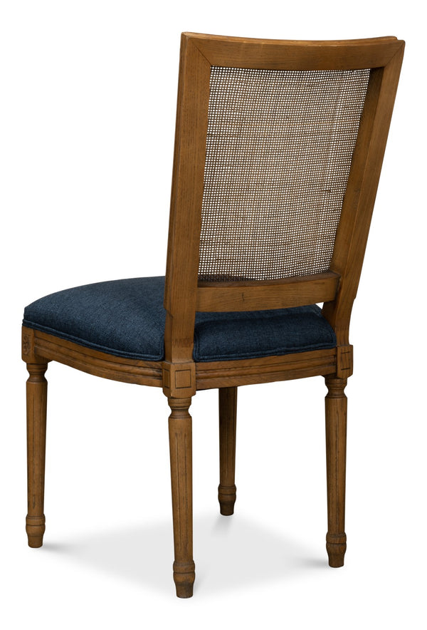 Sarreid Boyd Side Chair Set Of 2 - Stylish Blue Fabric Upholstery With Durable Solid Ash Frame Design Blue  53609