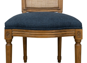 Sarreid Boyd Side Chair Set Of 2 - Stylish Blue Fabric Upholstery With Durable Solid Ash Frame Design Blue  53609