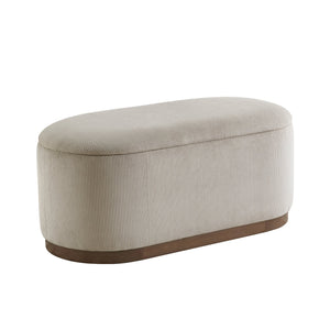 English Elm Lift Taupe Corduroy Storage Bench with Foam Cushion, Walnut Legs, Hidden Compartment for Entryway Comfort and Organization B011P298245