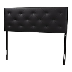 Baxton Studio Baxton Studio Modern Faux Leather Upholstered Headboard with Button-Tufting for Stylish Bedrooms Queen Black BBT6431-Black-HB-Queen