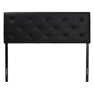 Baxton Studio Baxton Studio Modern Faux Leather Upholstered Headboard with Button-Tufting for Stylish Bedrooms Queen Black BBT6431-Black-HB-Queen