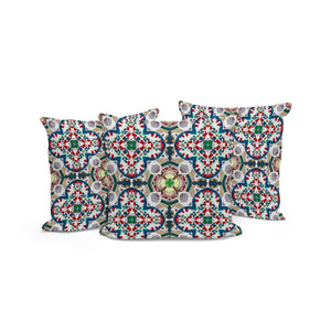 HomeRoots Set of Three Green & White Floral Throw Pillows - Stylish Indoor/Outdoor Cushions for Any Space 536120
