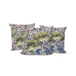 HomeRoots Set of Three 16" Blue and Yellow Butterfly Floral Indoor/Outdoor Throw Pillows for Charming Decor 536140