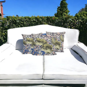 HomeRoots Set of Three 16" Blue and Yellow Butterfly Floral Indoor/Outdoor Throw Pillows for Charming Decor 536140