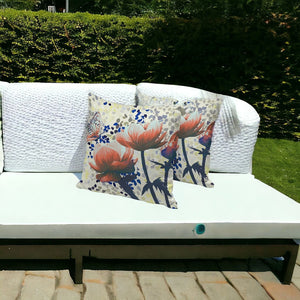 HomeRoots Set of Three 16" Butterfly Floral Throw Pillows - Green & Yellow for Indoor/Outdoor Decor Bliss 536141